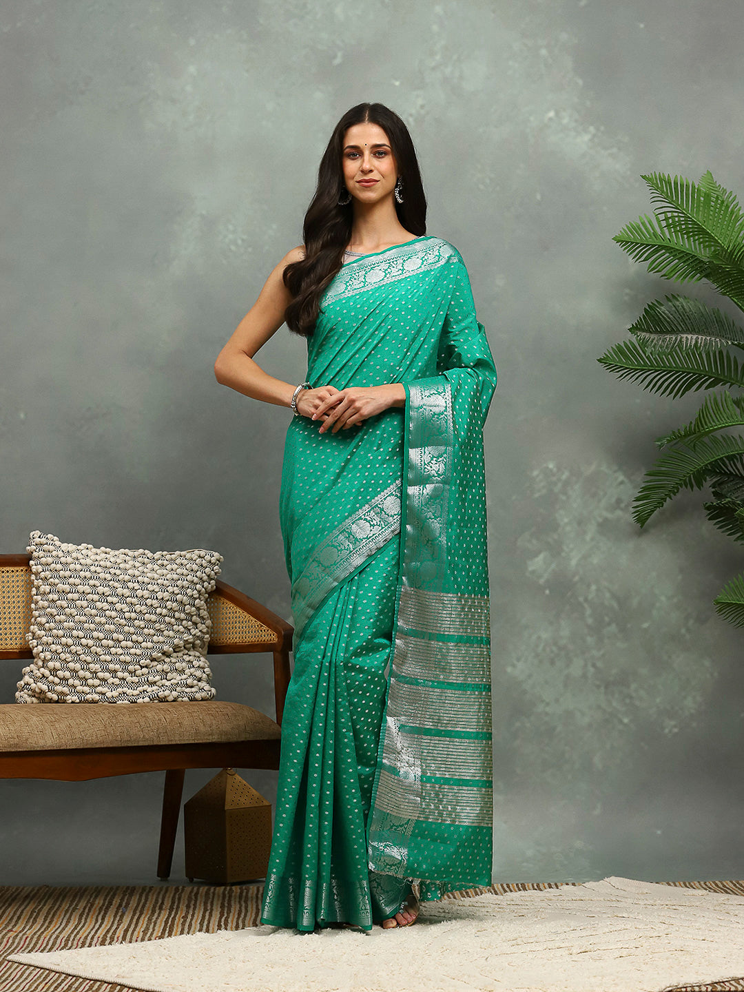 Woven Booti Art Silk Saree