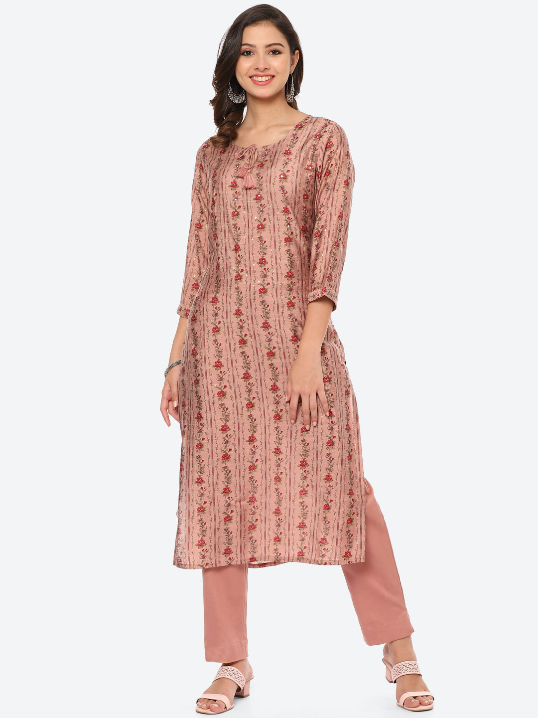 Printed Muslin Kurta With Pant