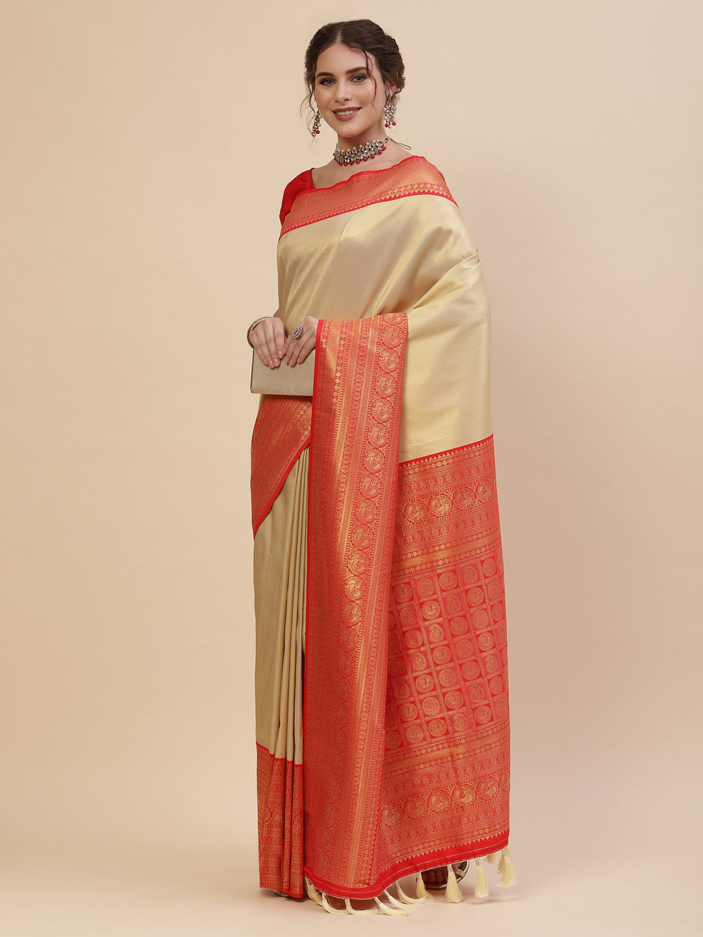 Brocade Art Handloom Woven Saree