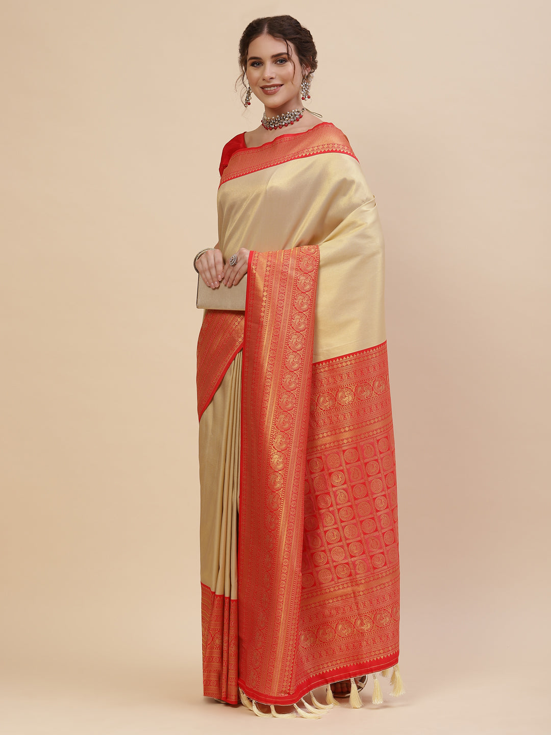 Brocade Art Handloom Woven Saree
