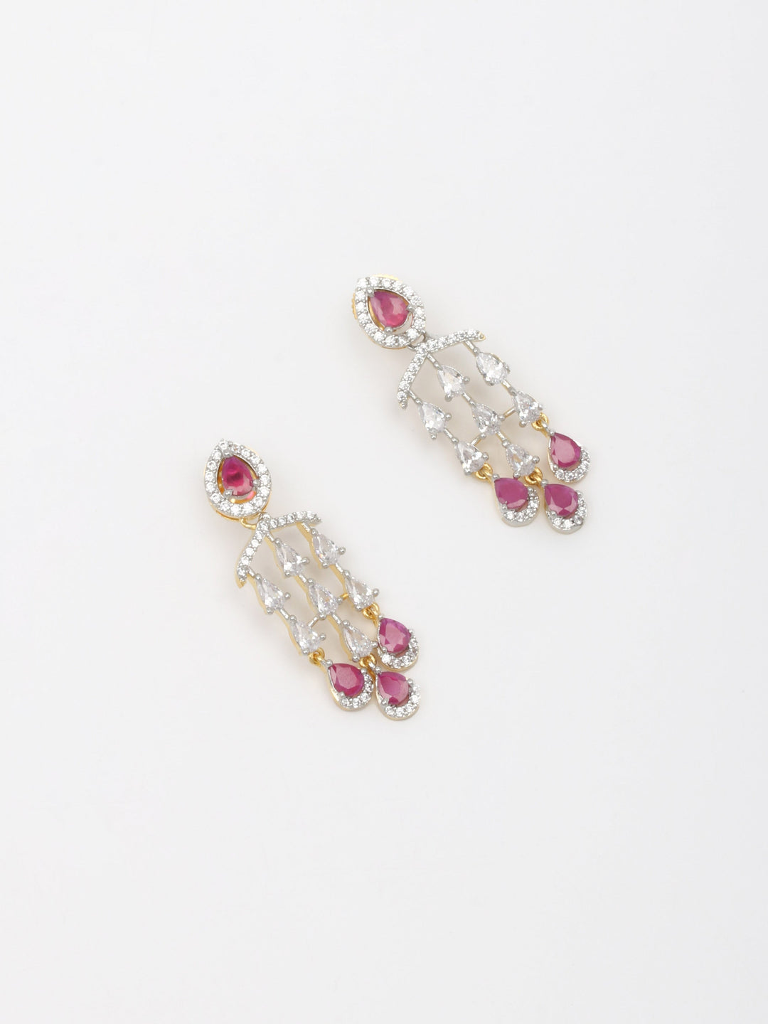 White Stones Drop &amp; Danglers Earrings