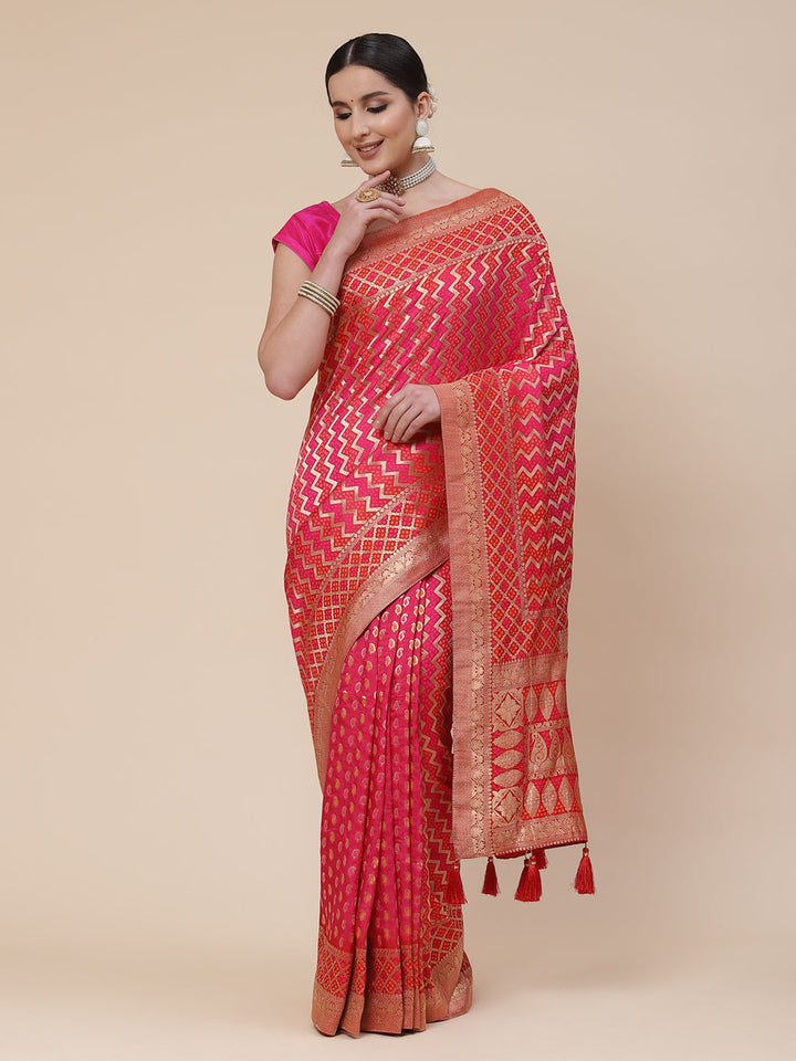 Zari Jaal Banarasi Woven Saree