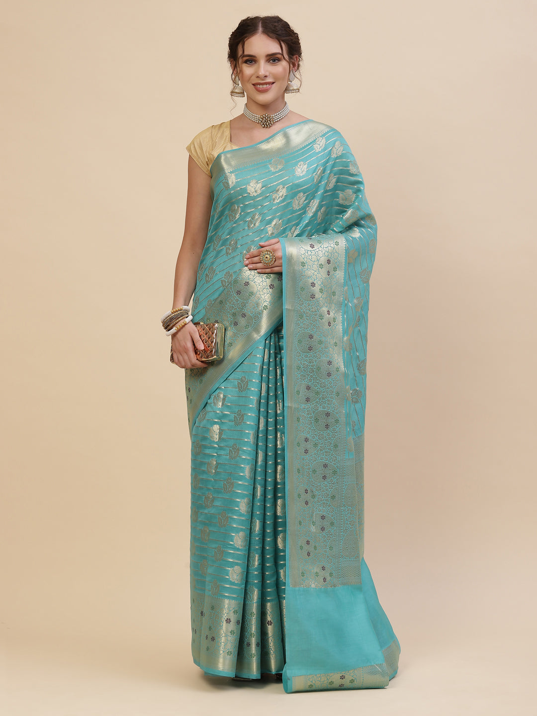 Zari Jaal Cotton Woven Saree