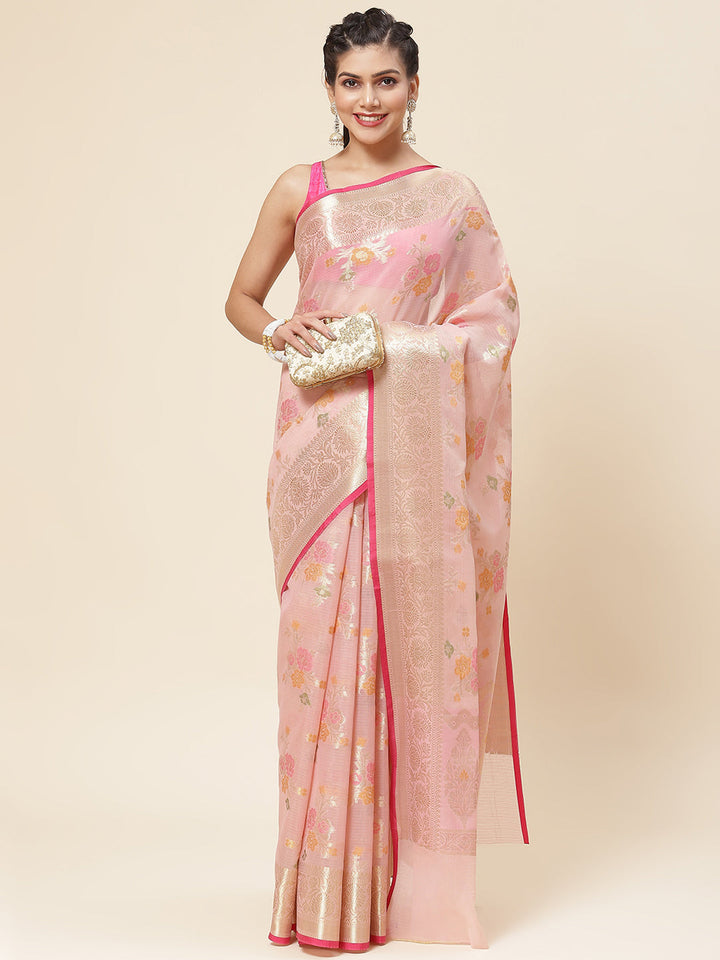 Floral Jaal Woven Cotton Saree
