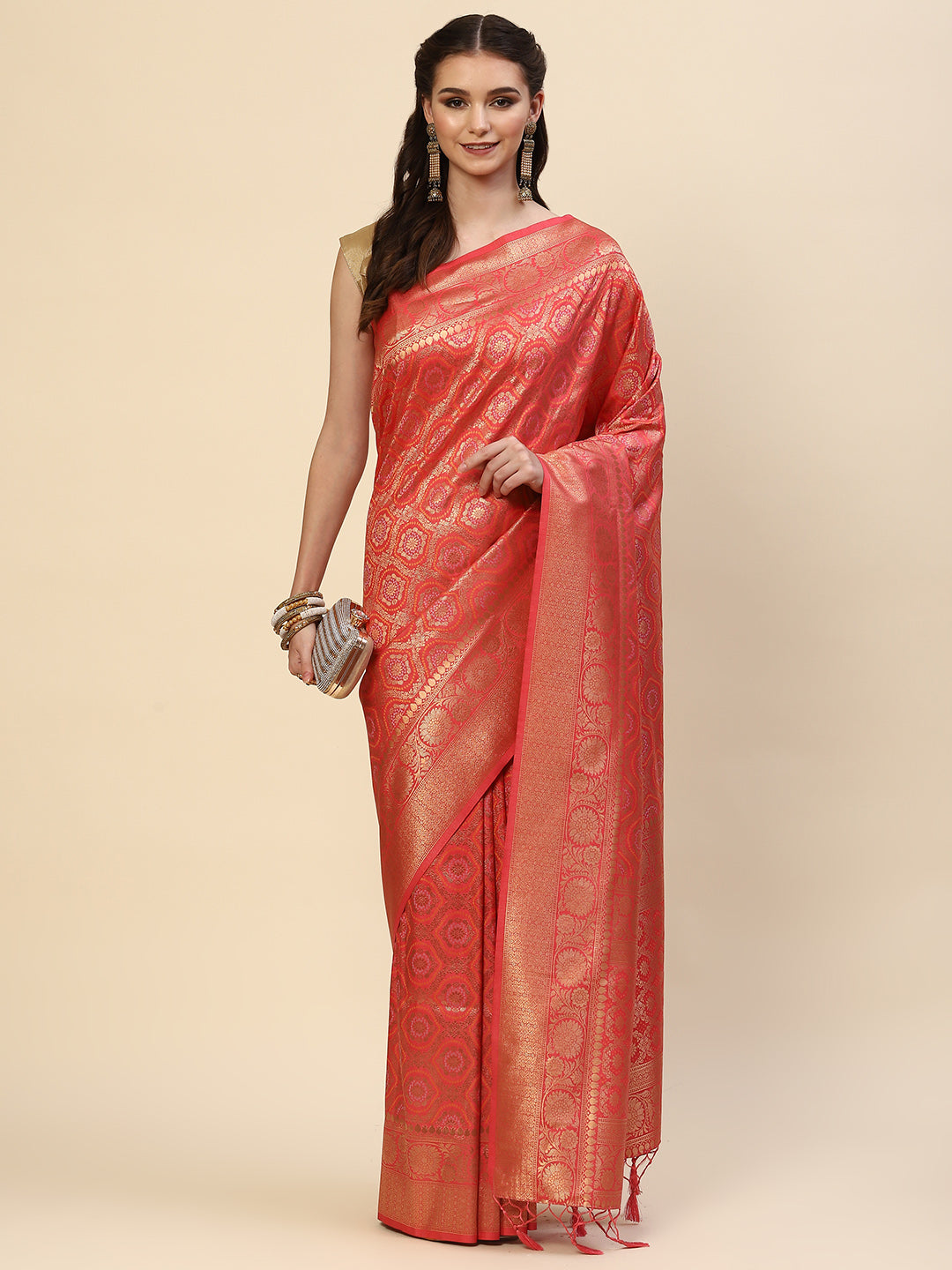 Bandhej Handloom Woven Saree