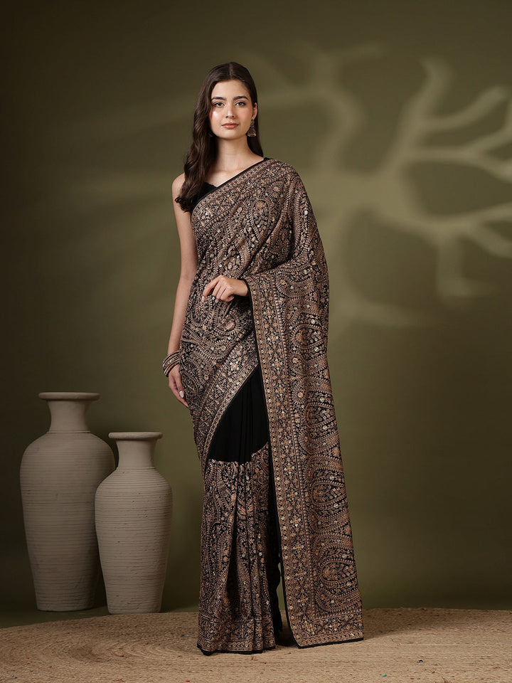 Embroidered Georgette Saree