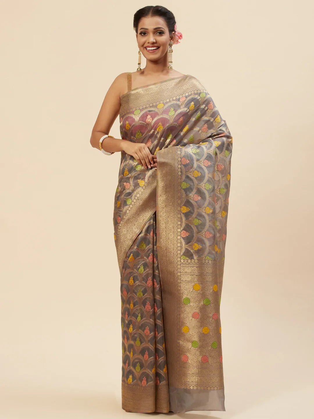 Zari Jaal Handloom Woven Saree