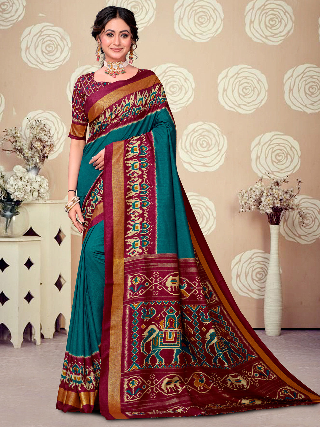 Printed Art Silk Saree