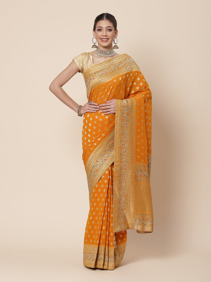 Stone Booti Banarsi Embroided Saree