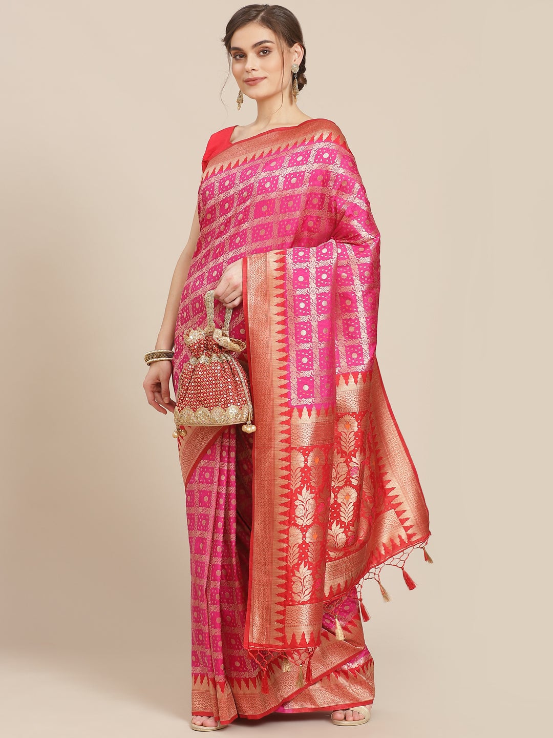 Bandhez Art Handloom Saree with Zari Border