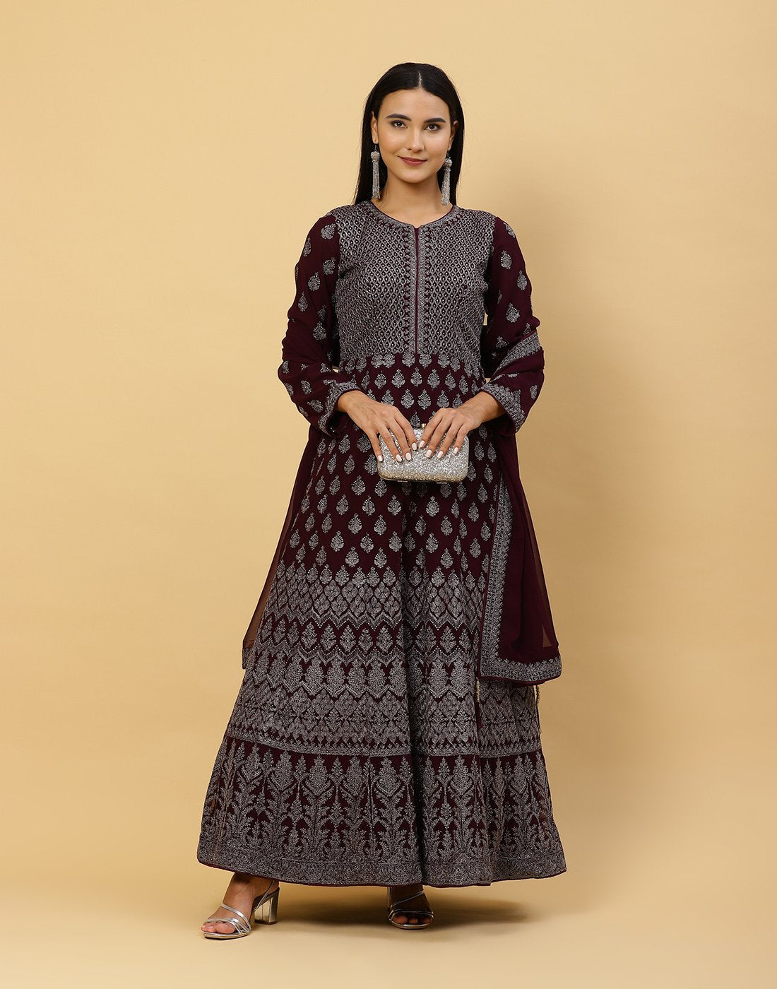 Embroidered Georgette Salwar Kameez Stitched Suit With Dupatta