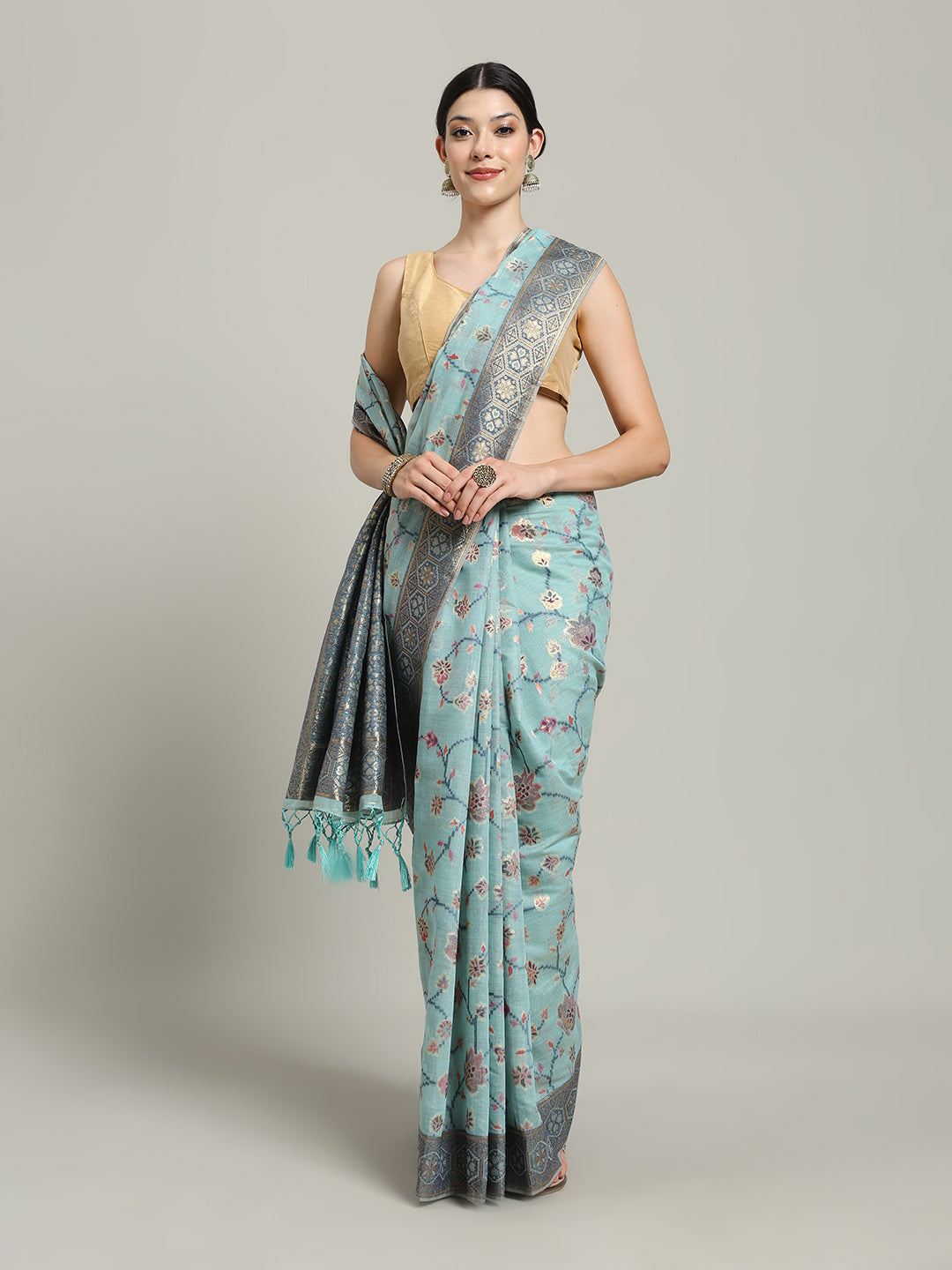 Zari Jaal Art Silk Woven Saree