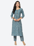 Floral Printed Muslin Kurti With Pant