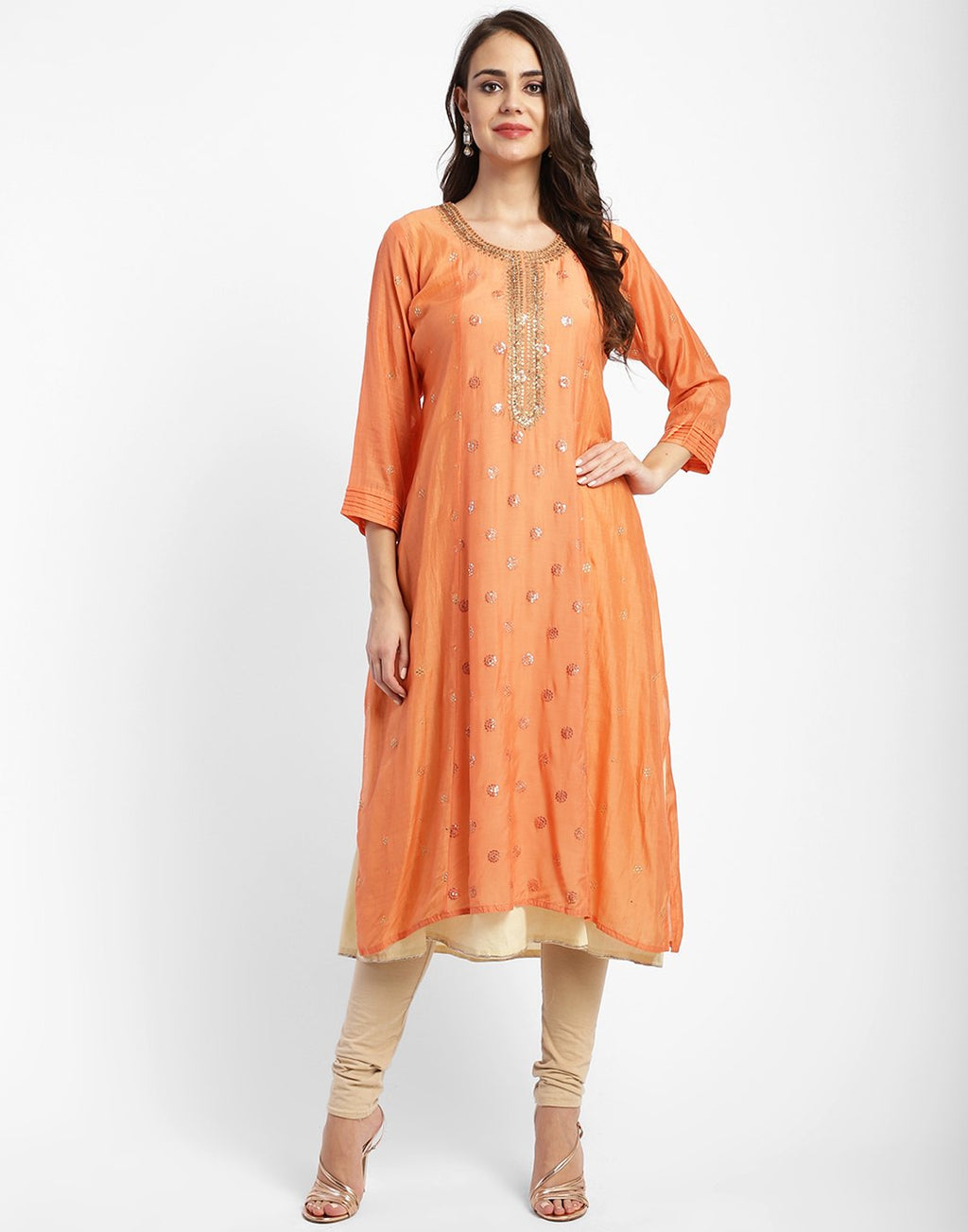 Printed Cotton Chanderi Kurti