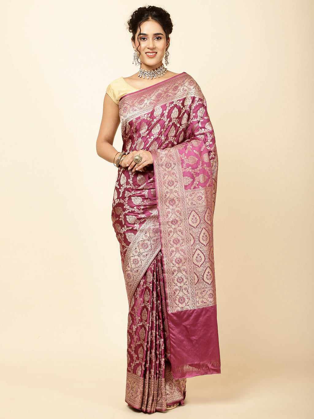 Zari Jaal Woven Banarsi Saree