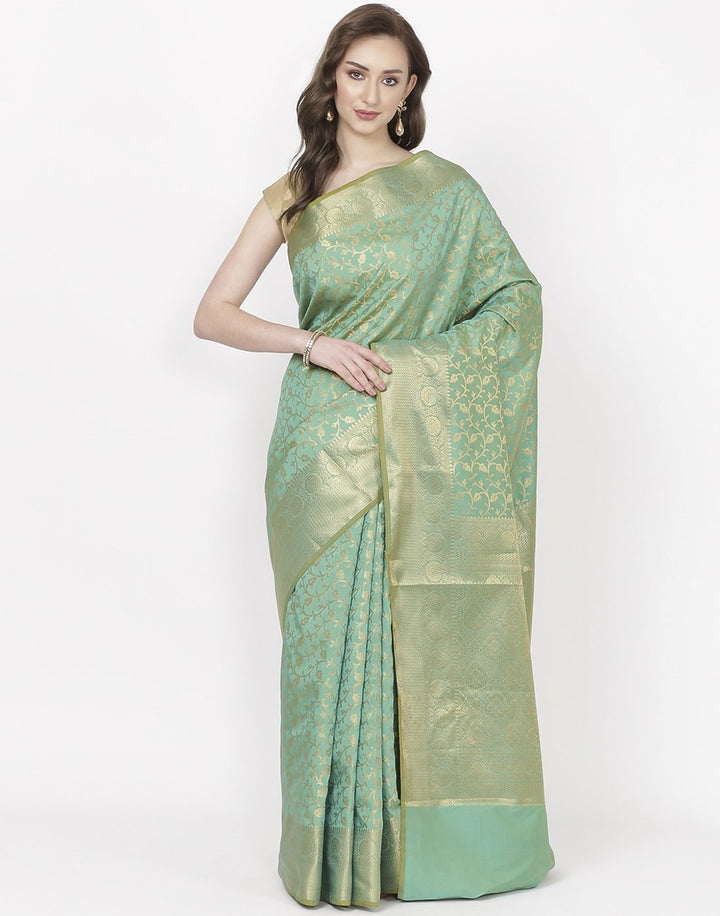Green Banarasi Art Handloom Saree