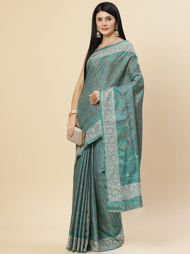 Digital Printed Tussar Saree