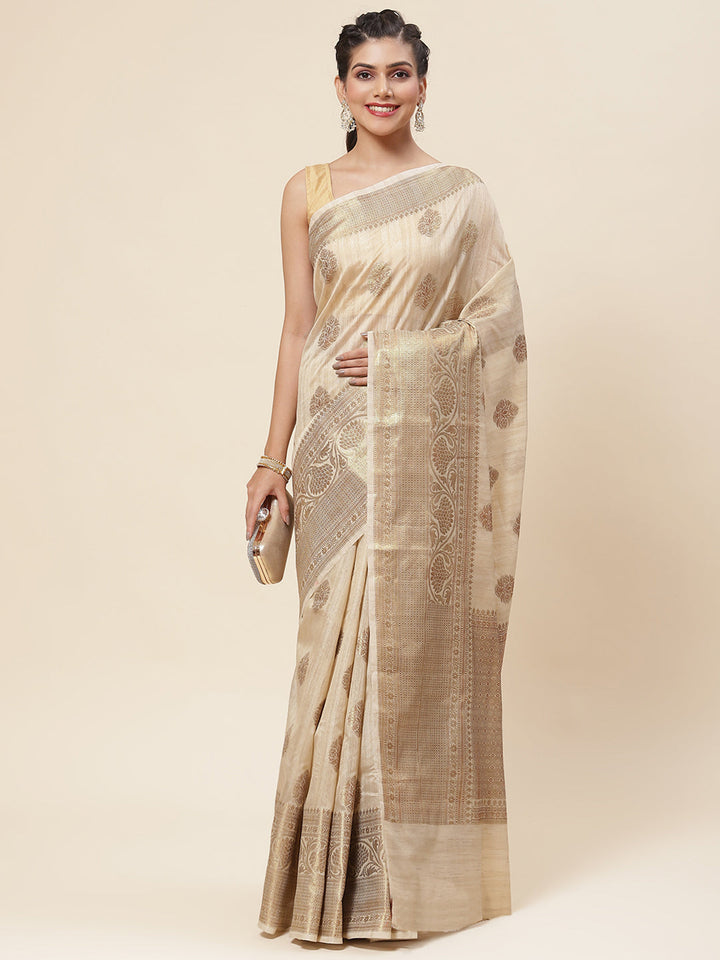 Zari Booti Woven Cotton Saree