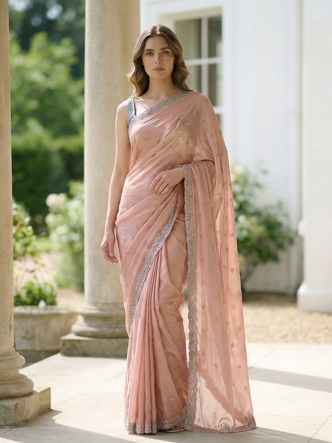 Embroidered Georgette Saree