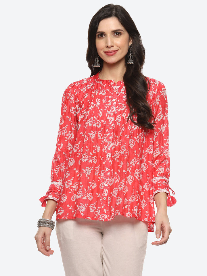 Floral Printed Muslin Kurti