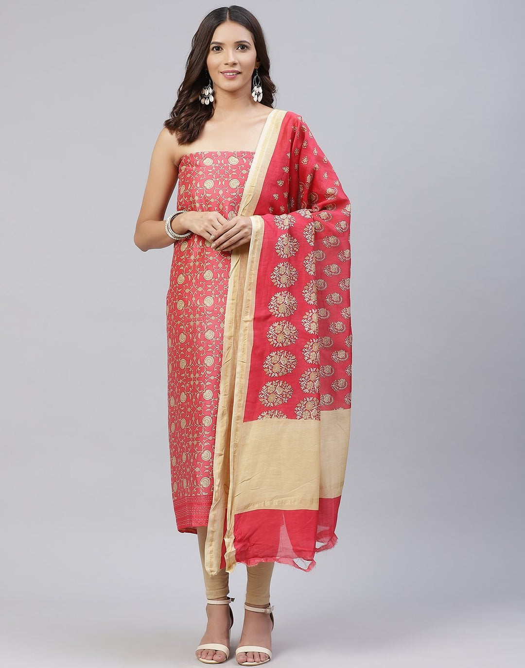 Fine Chanderi Printed Suit Piece