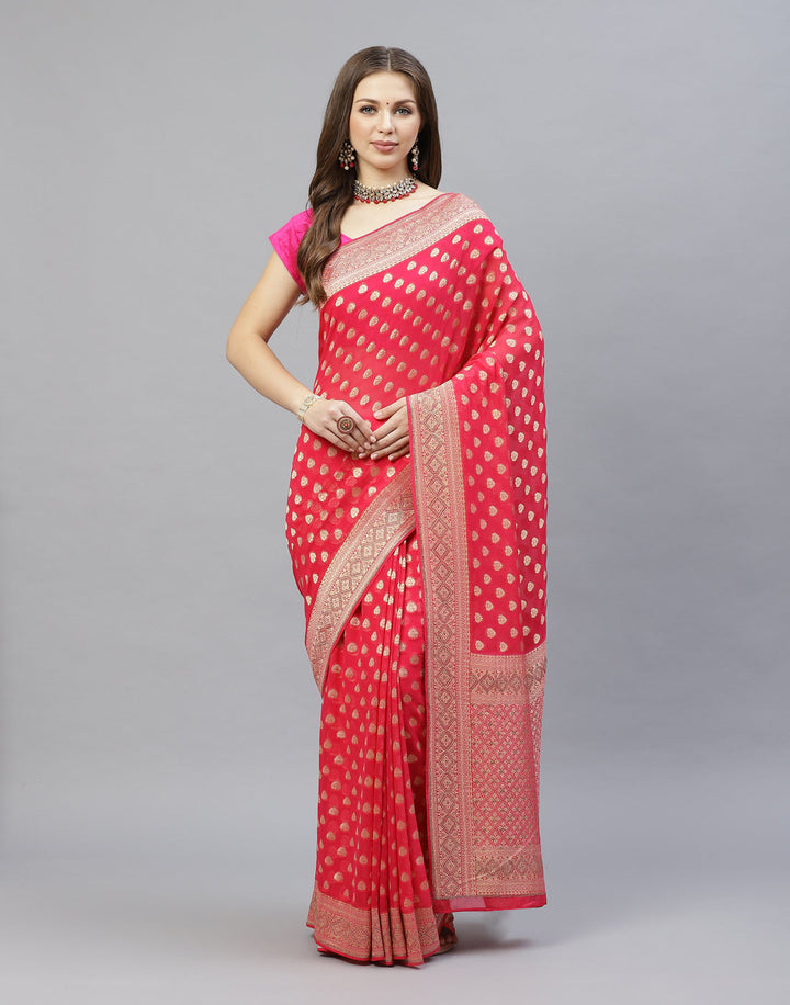Embroidered Stone Booti Art Georgette Saree