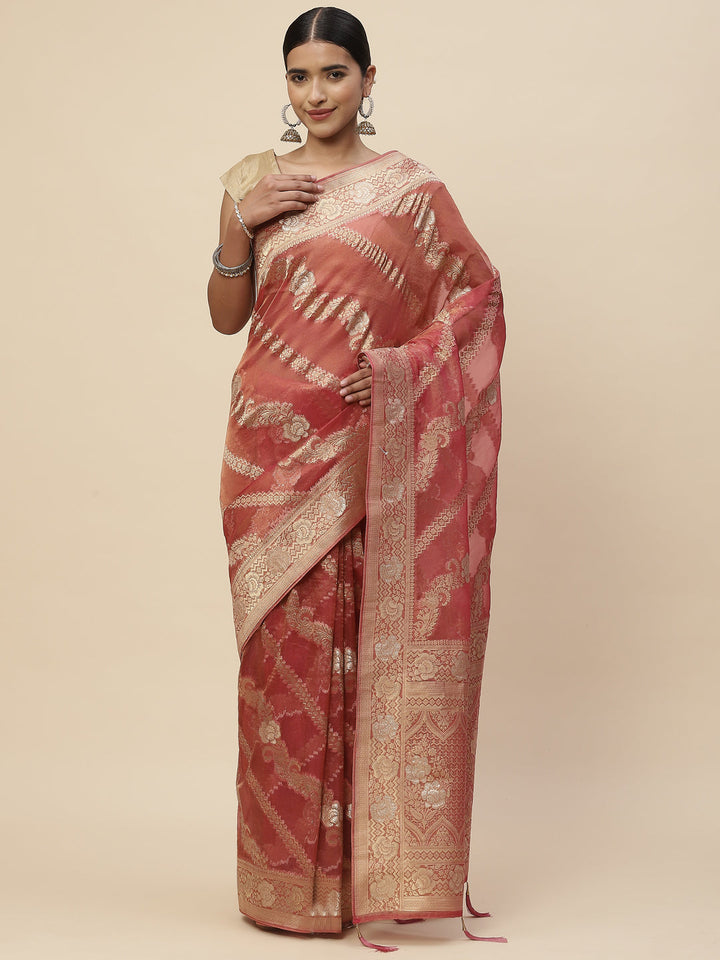Zari Jaal Cotton Woven Saree