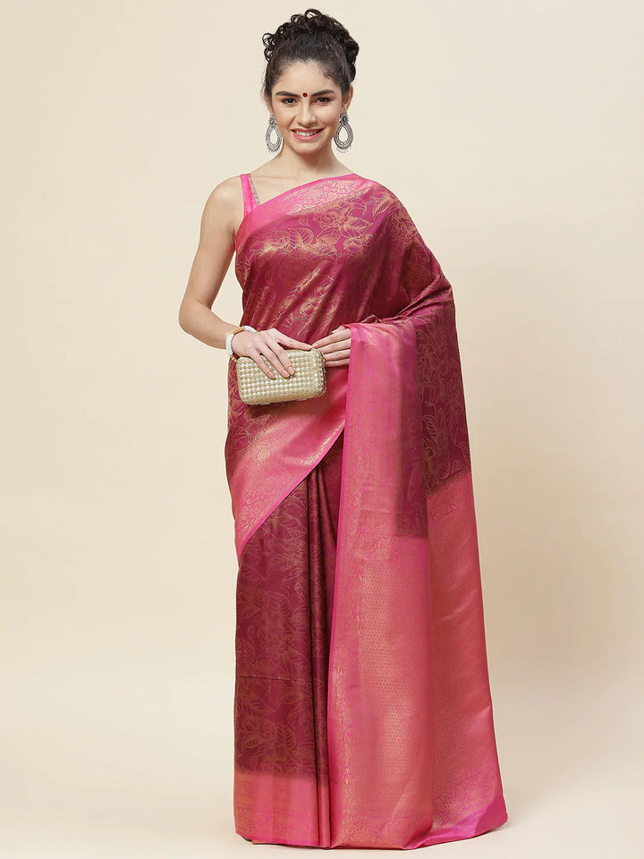 Floral Zari Jaal Woven Saree