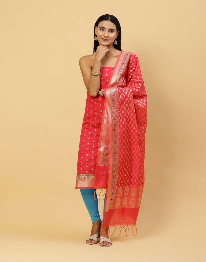 Embroidered Chanderi Suit Piece