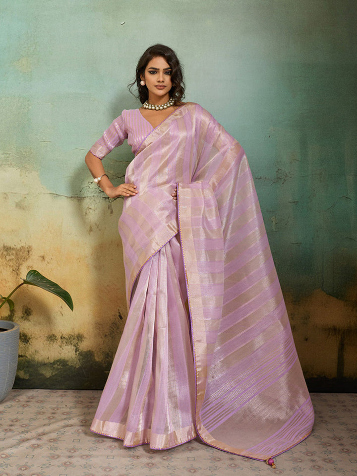 Woven Design Tissue Linen Saree