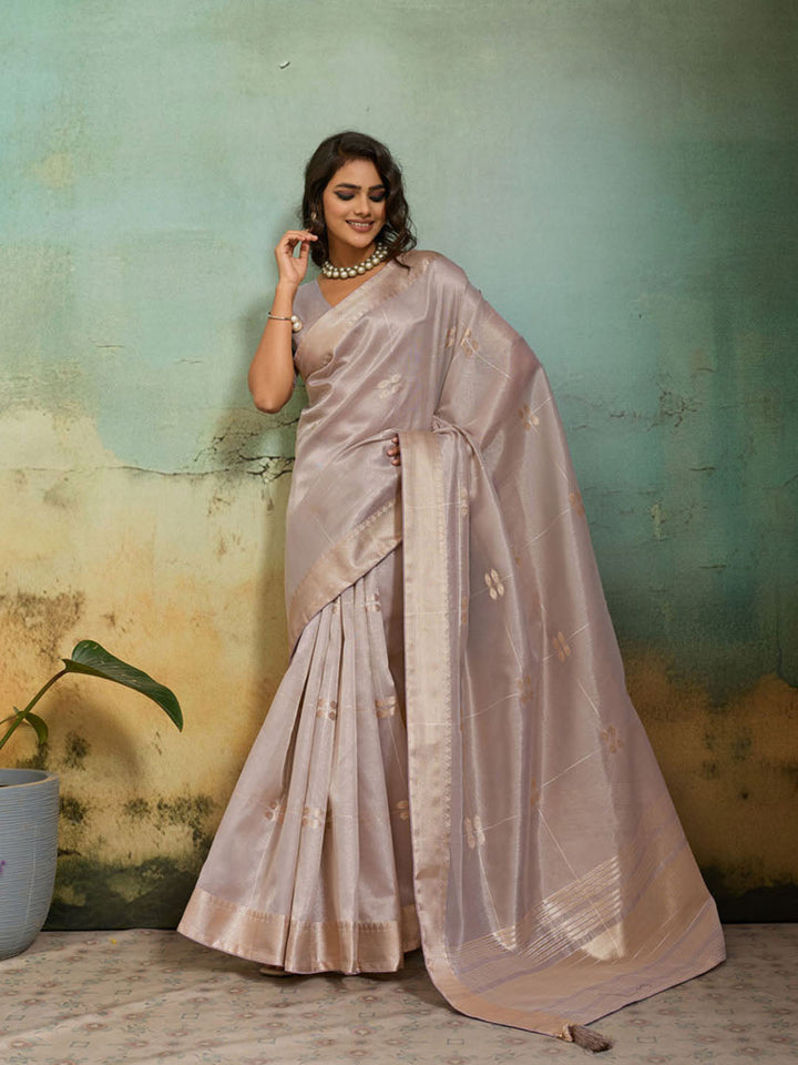 Woven Design Tissue Linen Saree