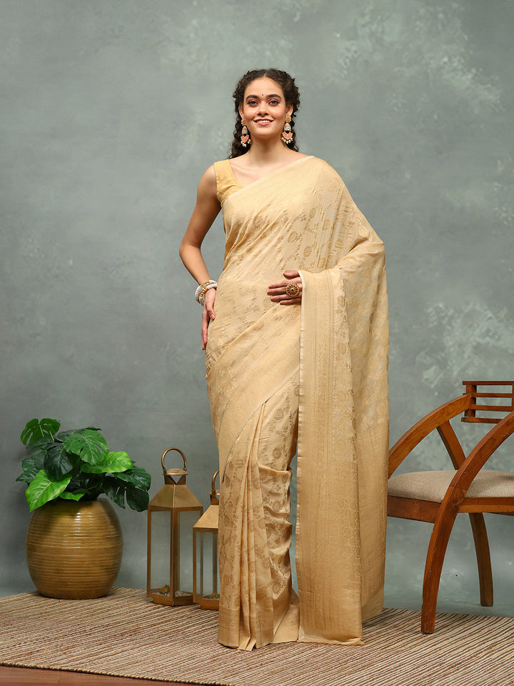 Woven Border Georgette Saree