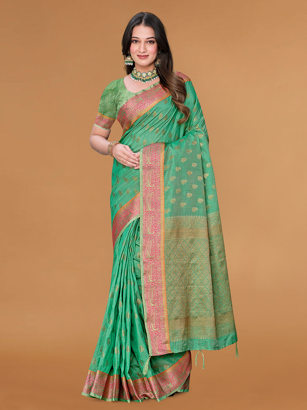 Zari Jaal Cotton Woven Saree