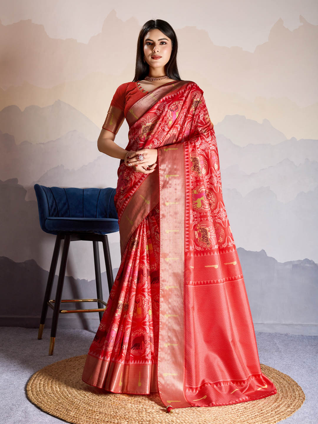 Printed Art Silk Saree