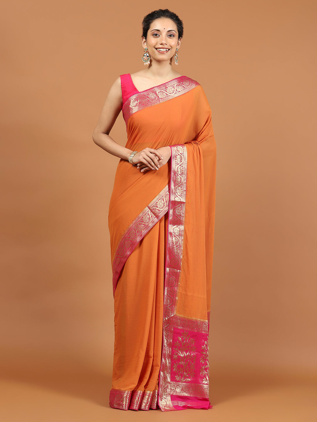 Zari Border Woven Art Silk Saree