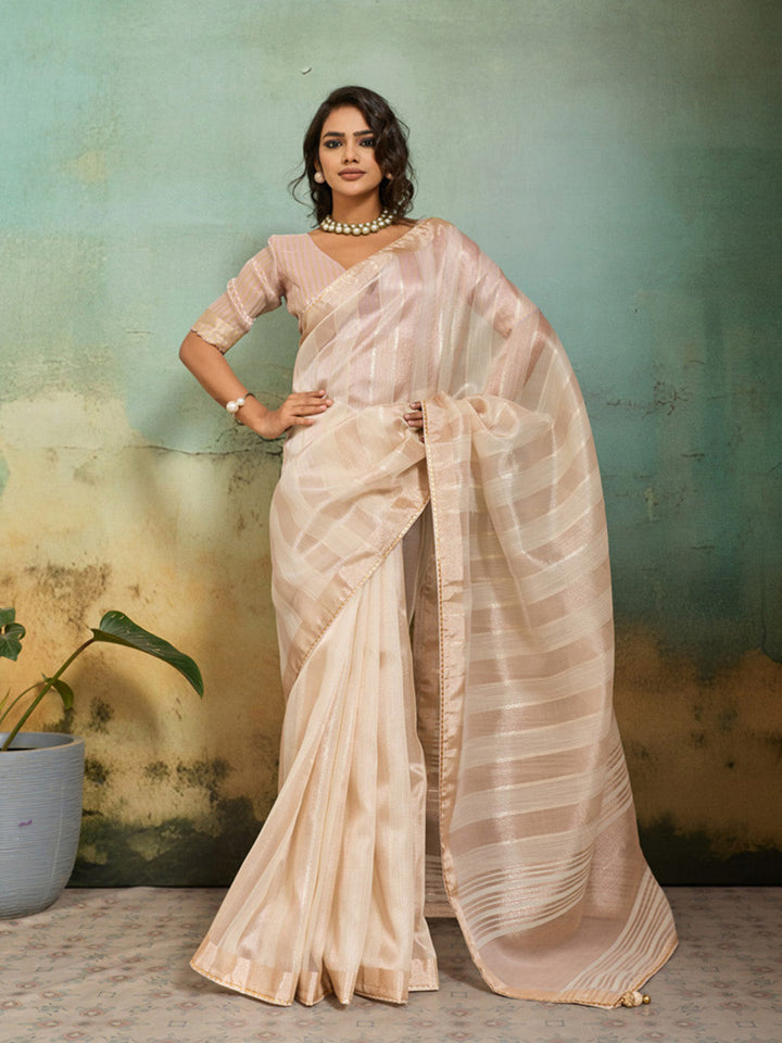 Woven Design Tissue Linen Saree