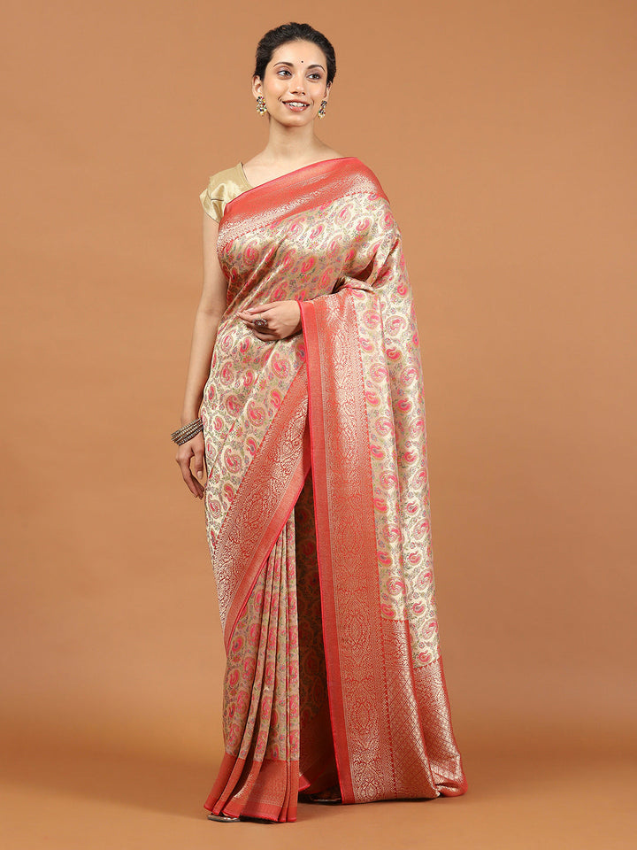 Zari Booti Banarasi Woven Saree