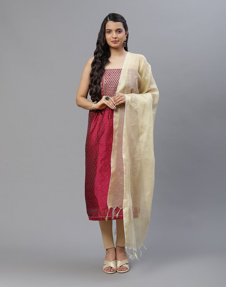 Chanderi Embroidered Suit piece