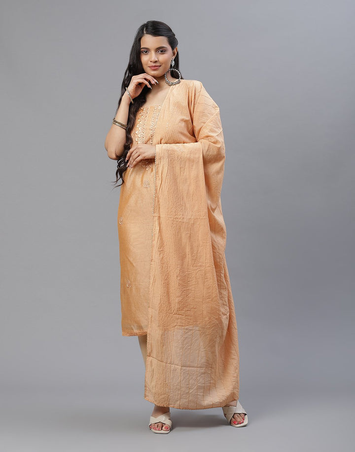 Chanderi Embroidered Suit piece