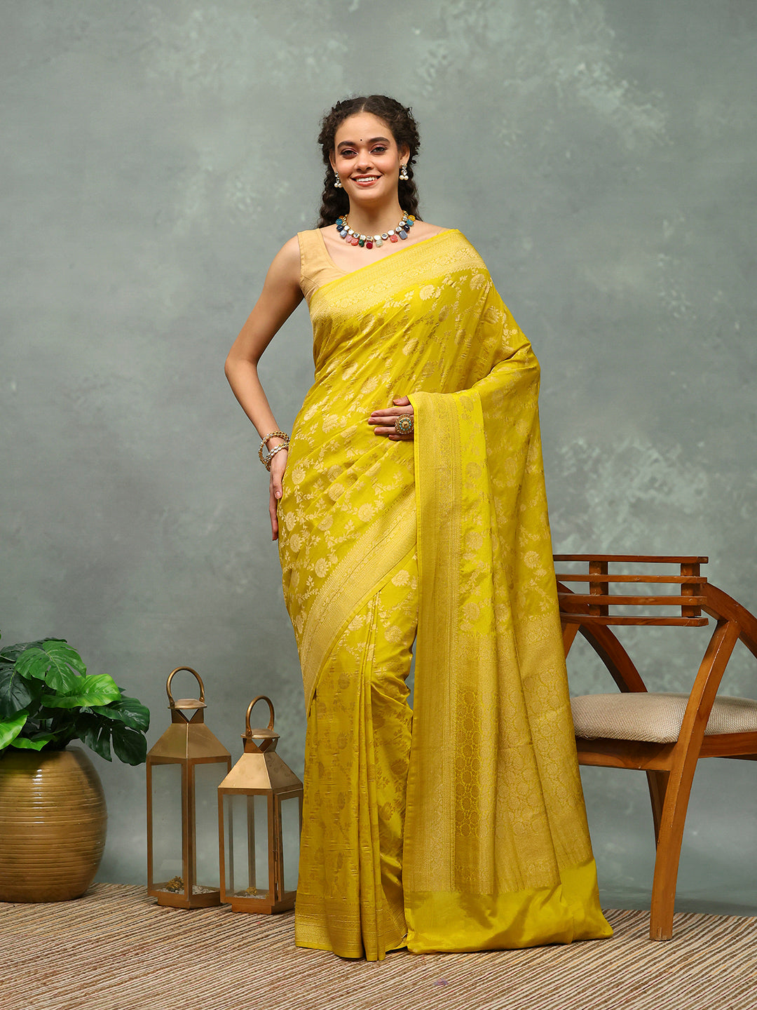 Woven Border Georgette Saree