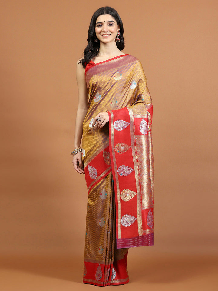 Zari Jaal Woven Art Silk Saree