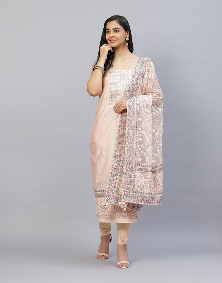 Embroidered Organza Kora Suit Piece