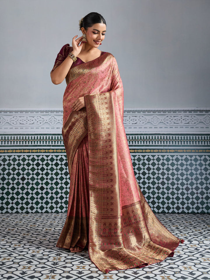 Woven Design Meenakari Kanjivaram Silk Saree