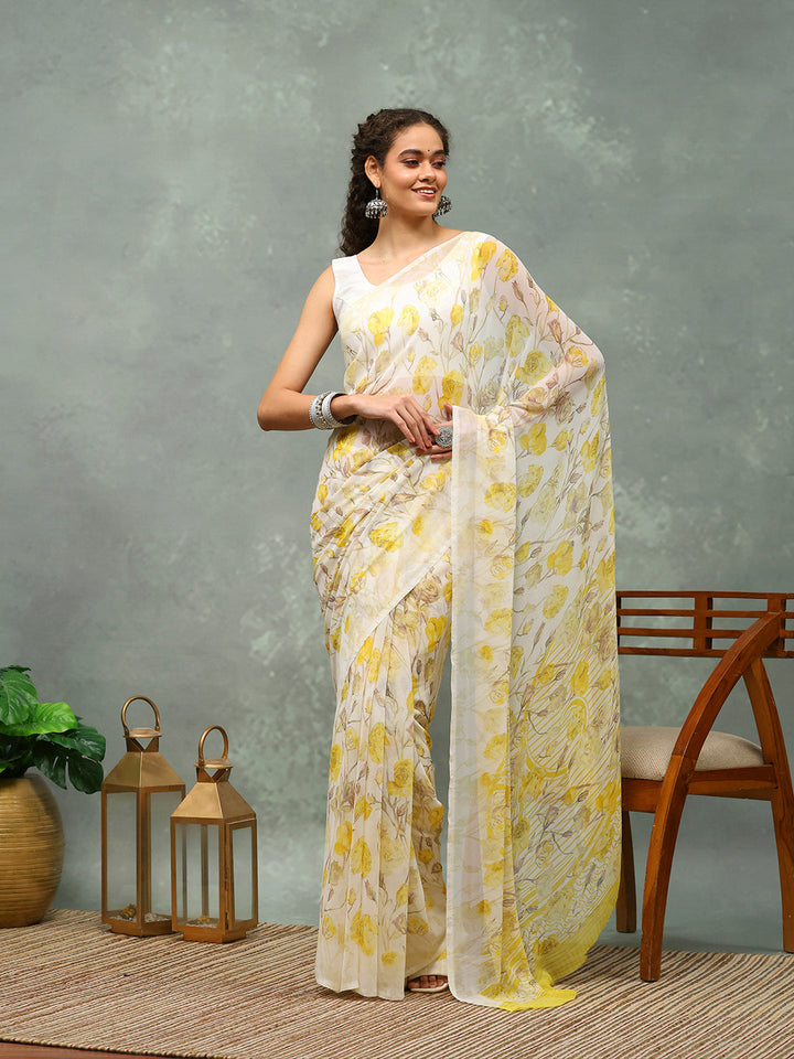 Digital Printed Georgette Saree