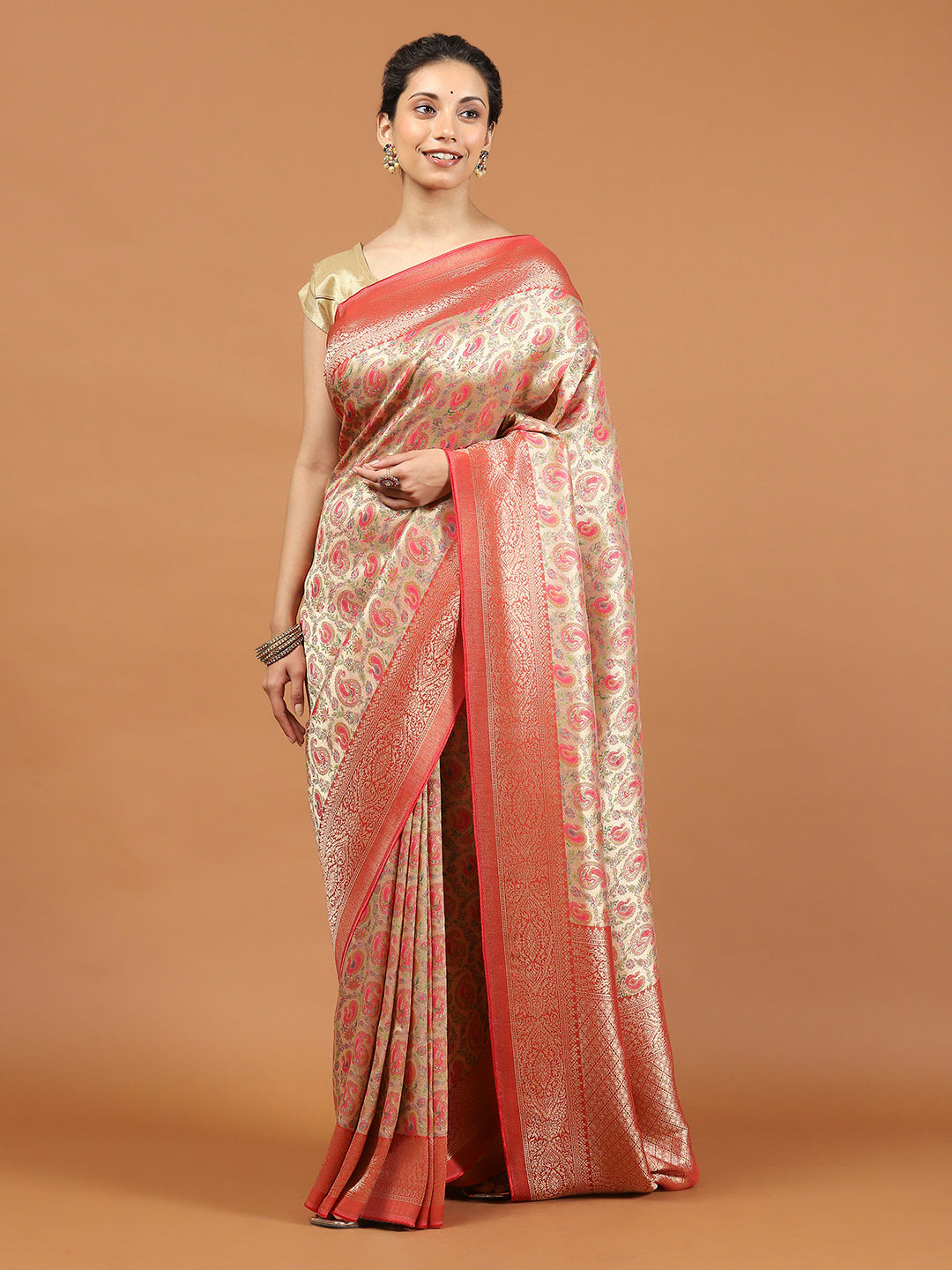 Zari Booti Banarasi Woven Saree