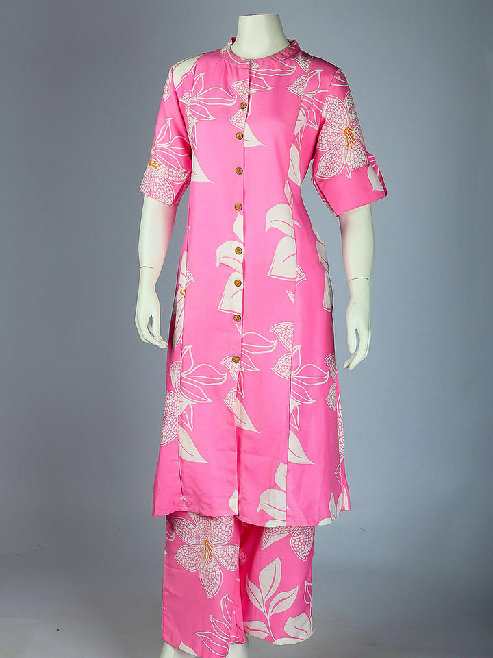 Printed Cotton Blend Kurta With Pant