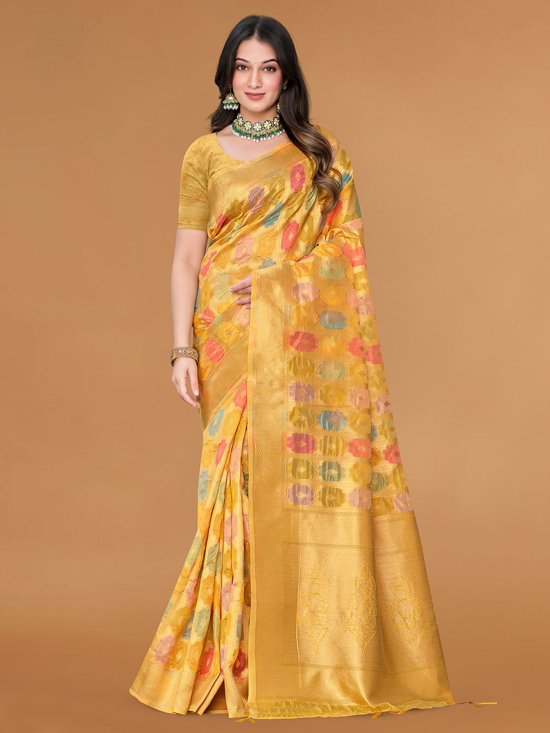 Zari Jaal Cotton Woven Saree