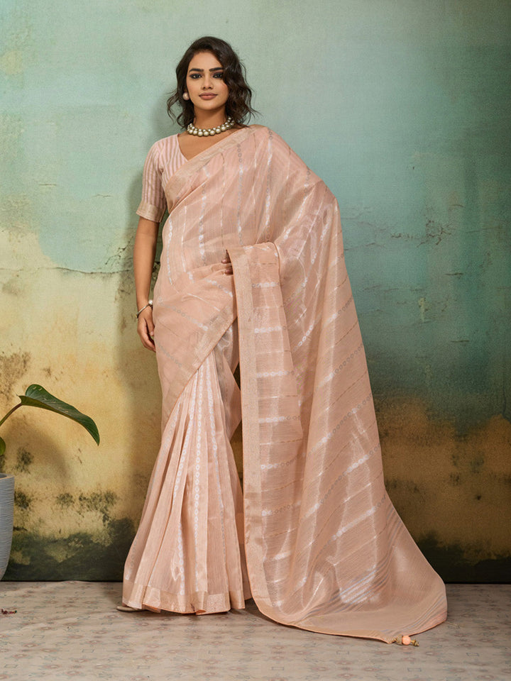Woven Design Tissue Linen Saree