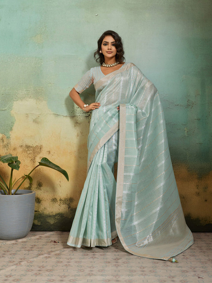 Woven Design Tissue Linen Saree