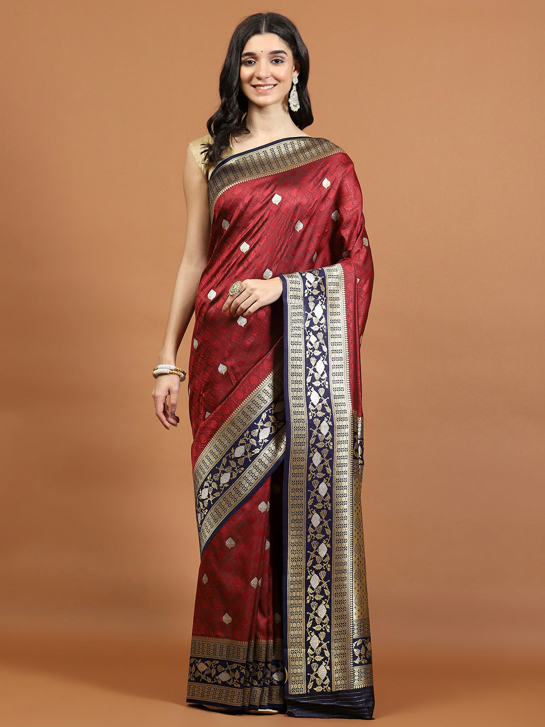 Zari Jaal Woven Art Silk Saree